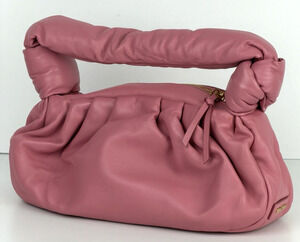 Miu Miu Nappa Knot Top Handle Shoulder Large Puffer Bag in Pink S-15